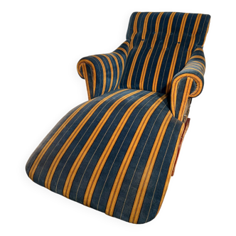 Dr Pascaud's Le Surrepos lounge chair, 1920s velvet chaise longue