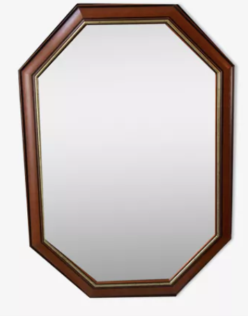 Set of 11 vintage wooden mirrors >60cm