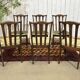 Suite de 4 chaises et 2 fauteuils anglais en acajou de la marque GPlan