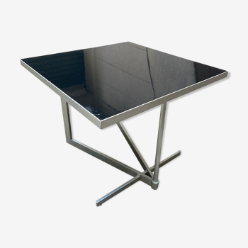 Coffee table - aluminium and black lasca - 1960