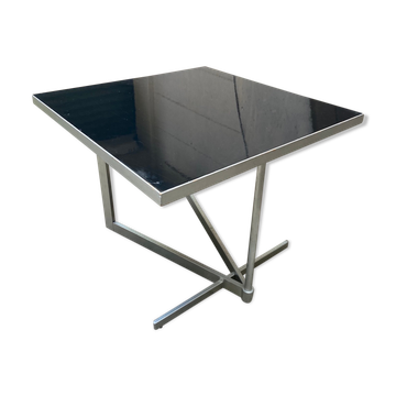 Coffee table - aluminium and black lasca - 1960