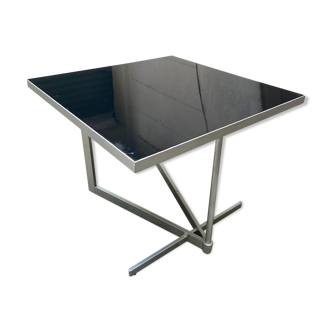 Table basse - aluminium et laque noire - 1960