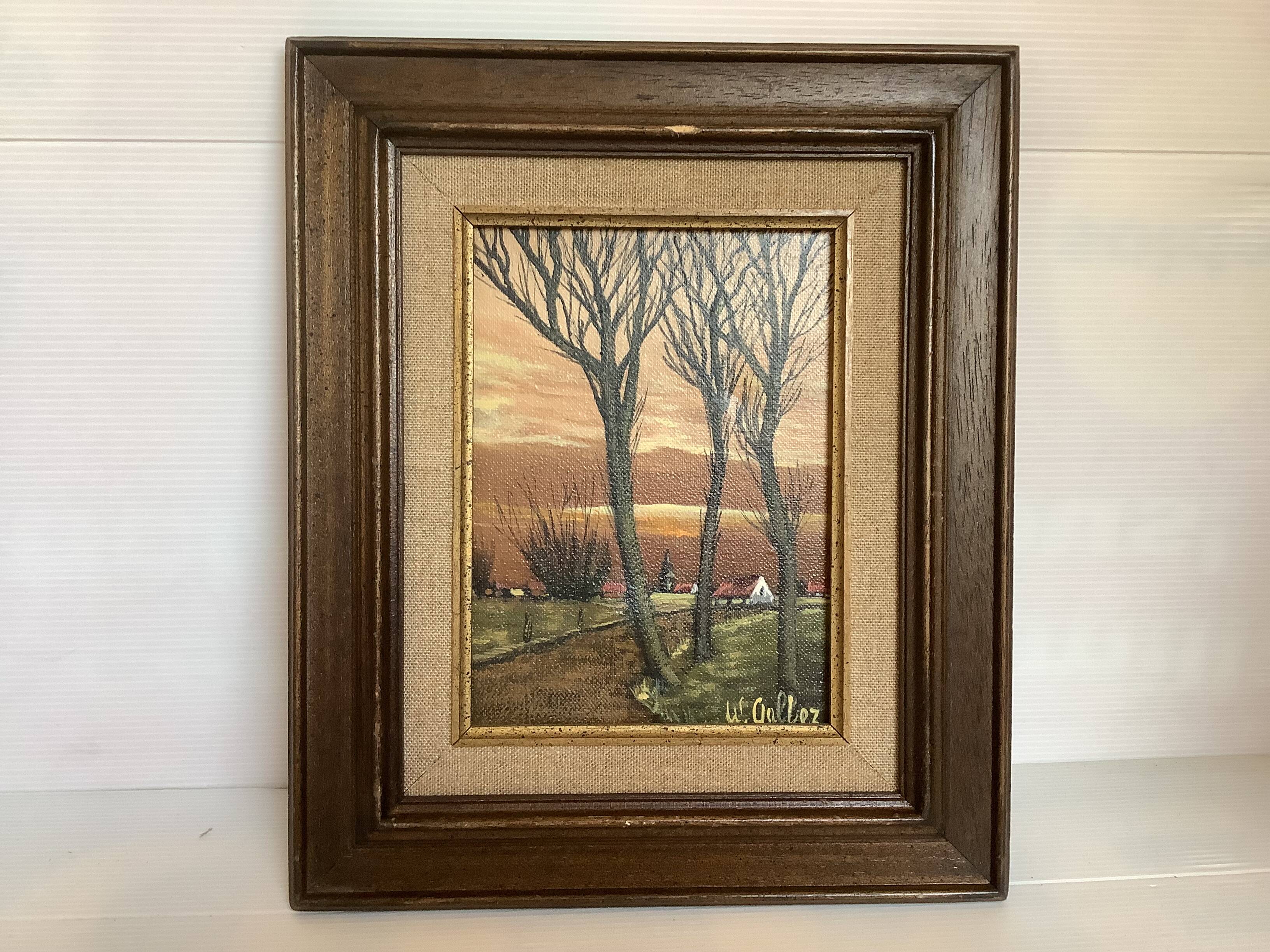 Autumn landscape painting in oil on canvas, signed.