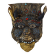 Vintage ritual mask in repoussé brass from Nepal/Tibet.