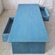 Rectangular blue patinated coffee table