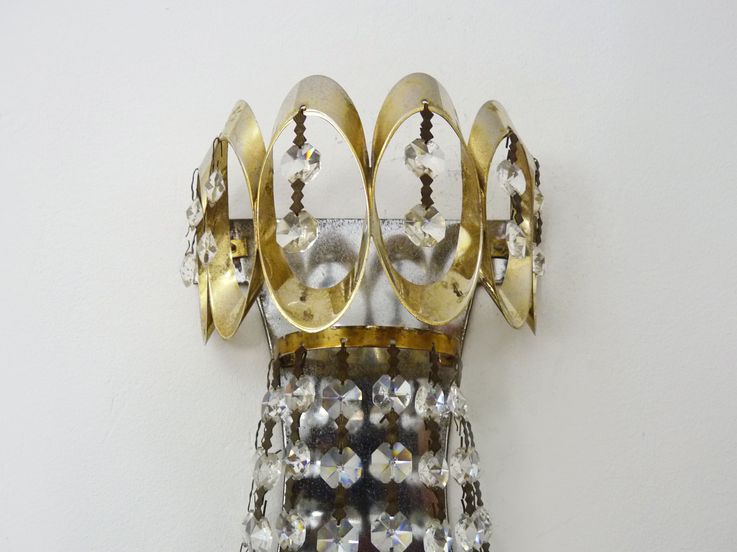Pair of double hot air balloon wall sconces, 60s
