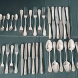 Antique Christofle Marot Bérain cutlery set – Silver-plated metal – 35 pieces for 6 people