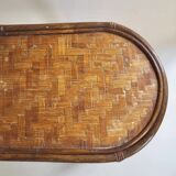 Rattan serving trolley