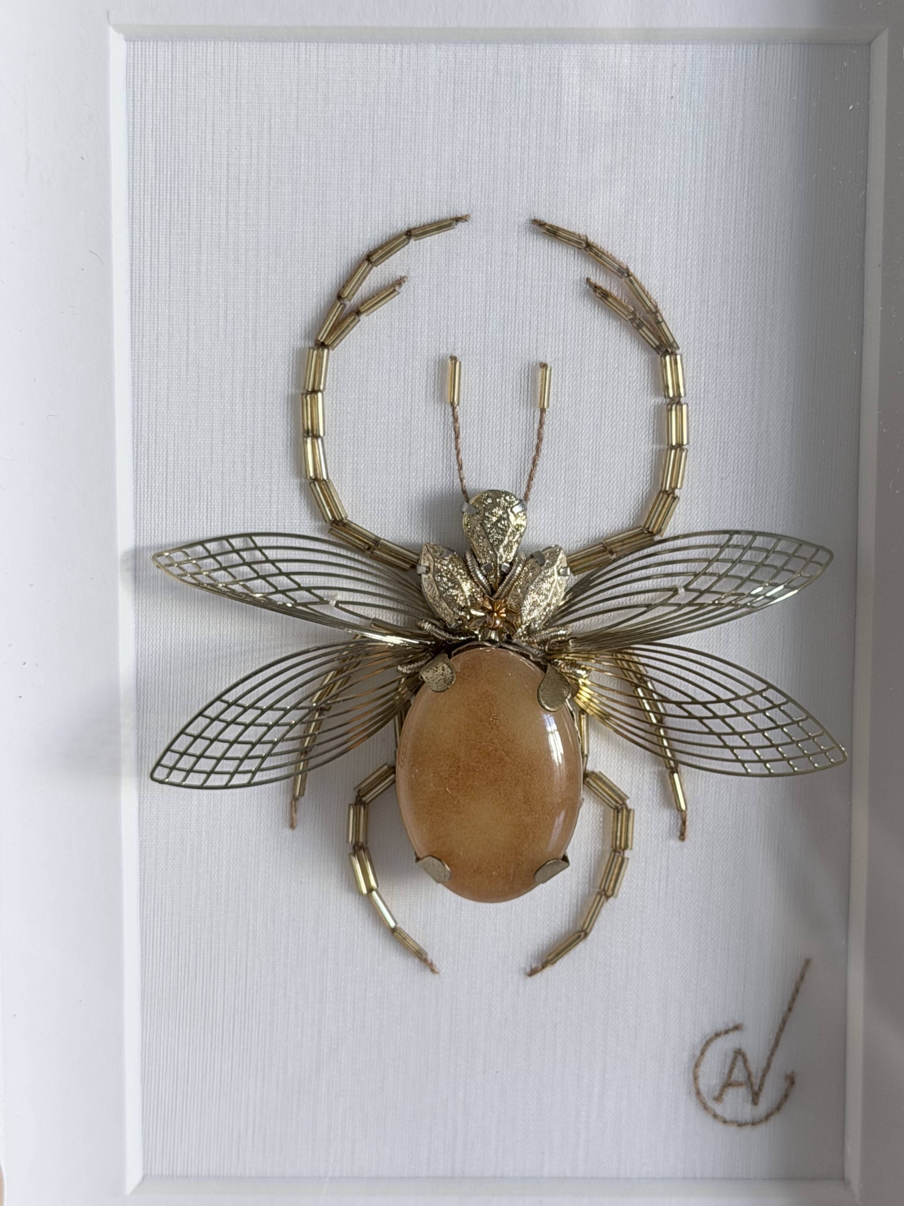 Hand-embroidered insect artwork (unique piece)