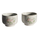 Set of 2 porcelain teacups with floral decorations, Korea