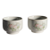 Set of 2 porcelain teacups with floral decorations, Korea