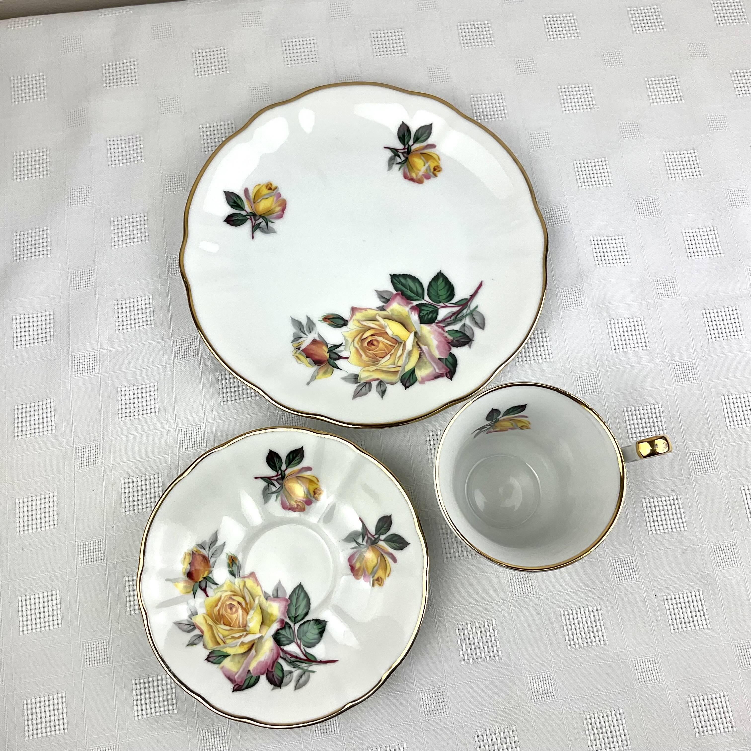 Yellow Trio Coffee Cup - Rheinpfaltz Hartporzellan Germany