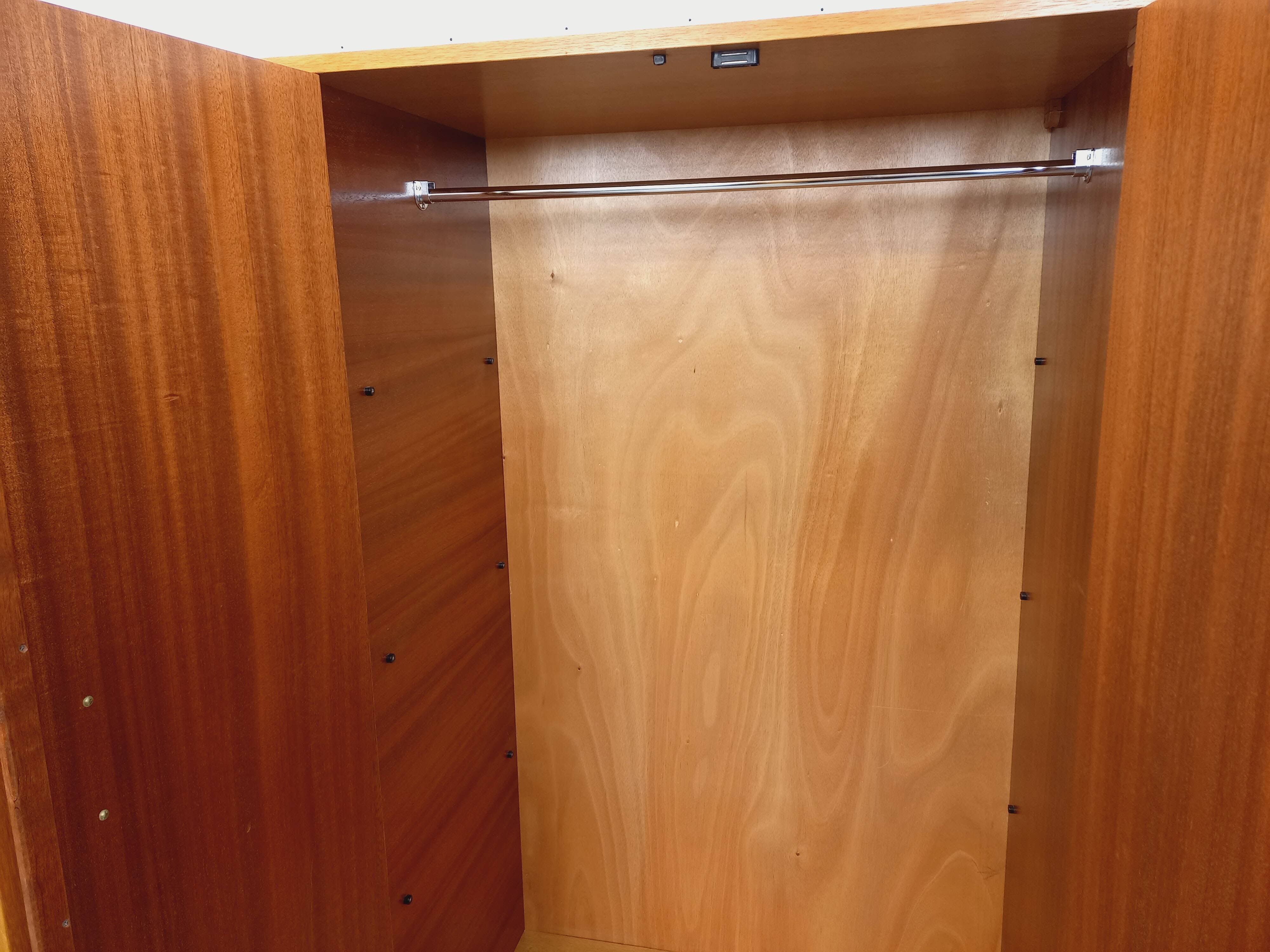 Vintage oak wardrobe from the 1960s.