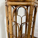 Rattan harness / bamboo console high table