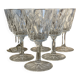 6 stemmed wine glasses in clear glass