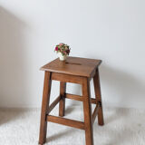Antique solid wood stool, antique French