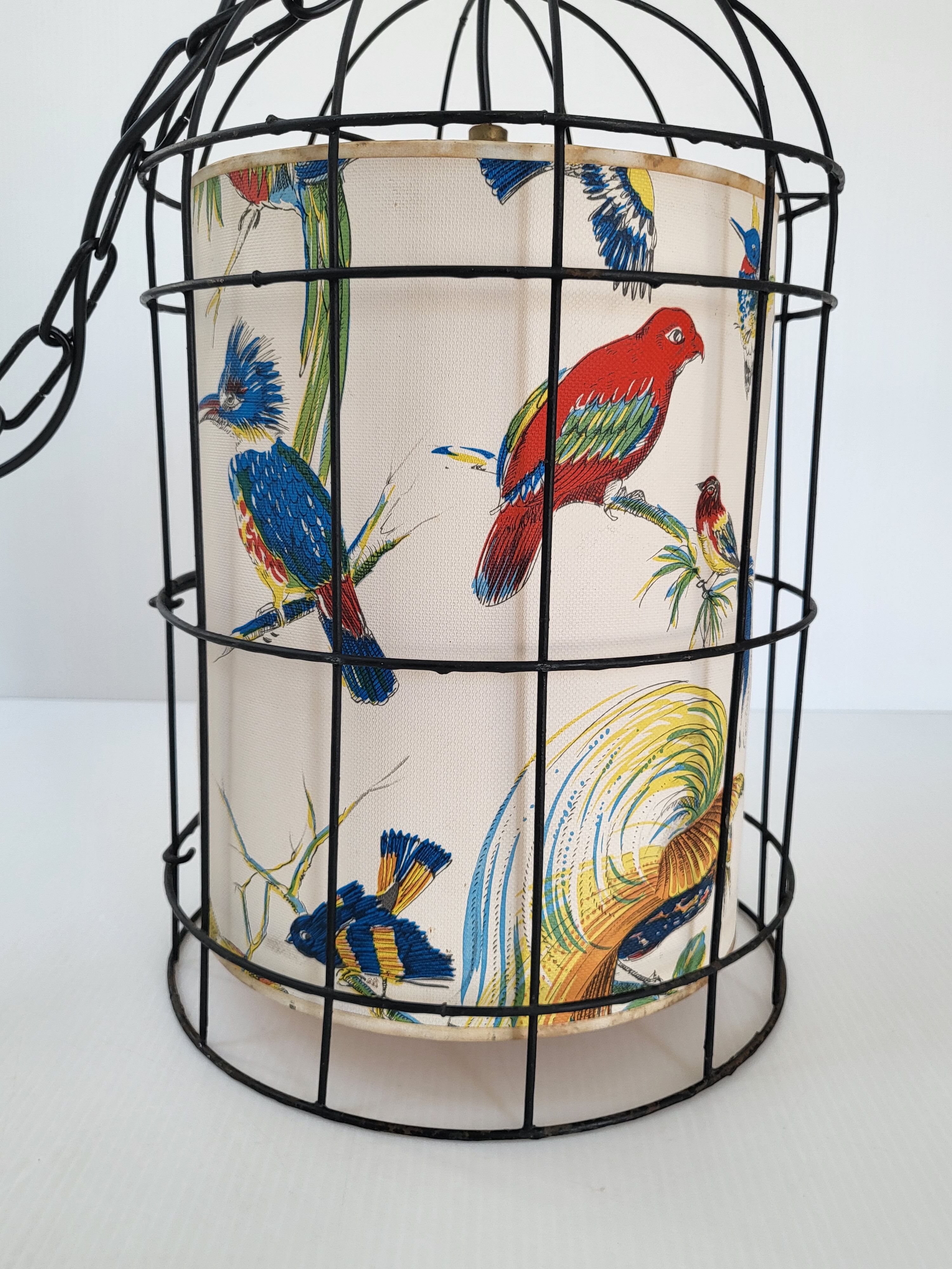 Vintage bird cage suspension