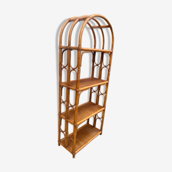 Antique rattan bookcase