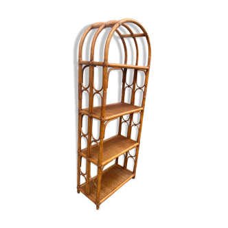 Antique rattan bookcase
