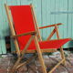 Chaise camping vintage rouge