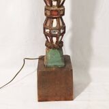 Floor lamp column in polychrome and mirrored wood