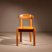 Six Dining Chairs in Pine Wood | Italy 1980s