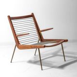 Minimalist 'Boomerang' lounge chair by Peter Hvidt & Orla Møgaard, Denmark