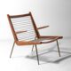Minimalist 'Boomerang' lounge chair by Peter Hvidt & Orla Møgaard, Denmark