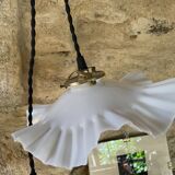 Pair of opaline pendant lights