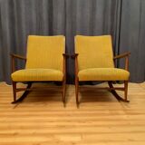 Pair of rocking chairs, designed by Georg Jensen, Kubus Møbler, Denmark, 1950s