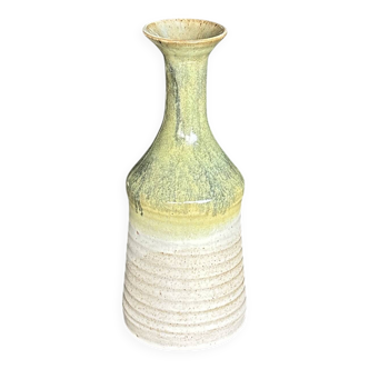 Vase Soliflore en grès - Beige et Vert Amandes
