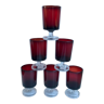Set of 6 glasses with Bordeaux liqueur 70s