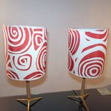 1960s brass tripod lamps