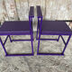 Pair of Vintage 1980s Lacquered Metal Chairs with Purple Skai Upholstery