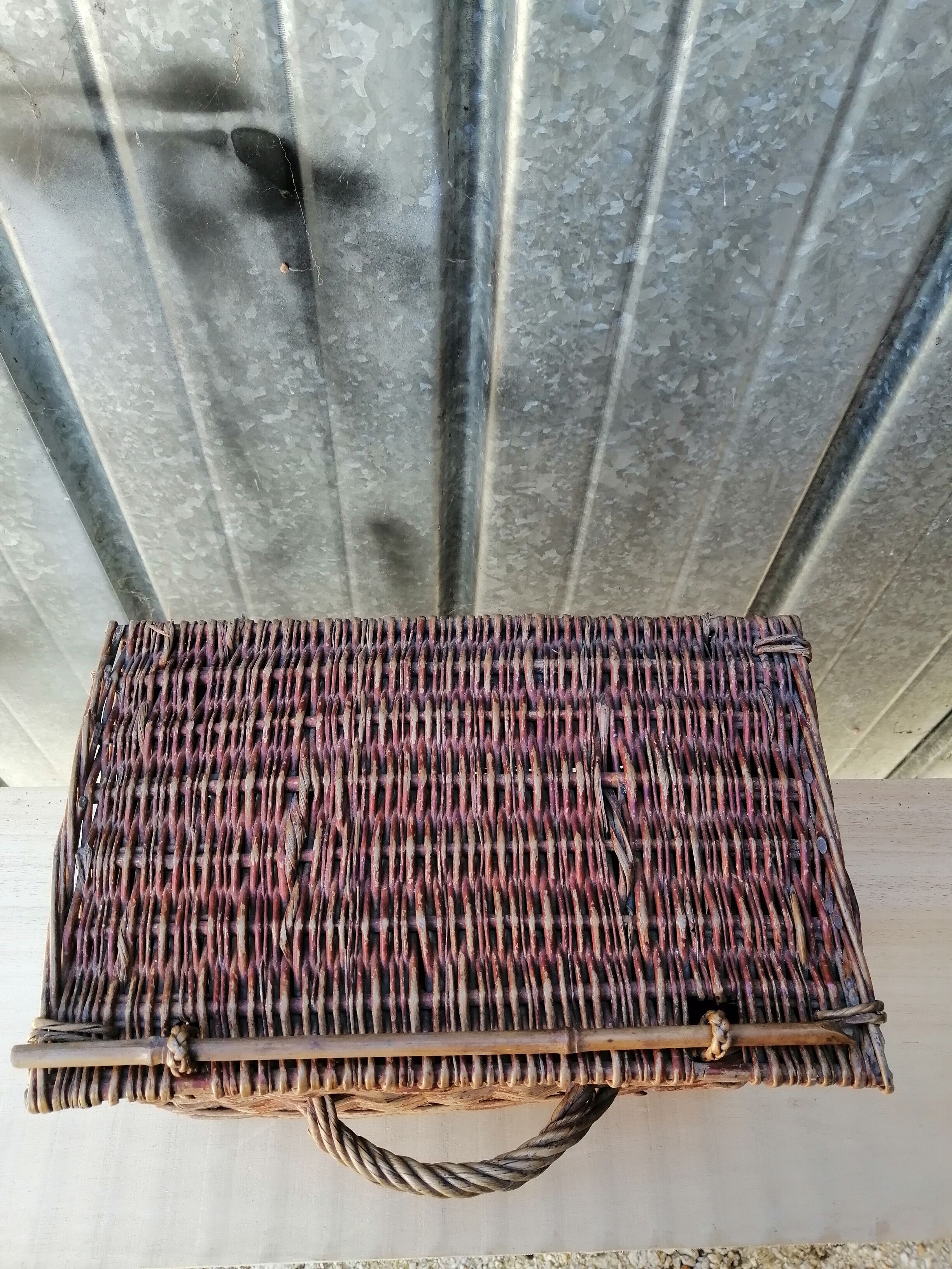 Vintage wicker travel basket