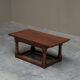 Antique solid oak coffee table in refectory style, 19th century.