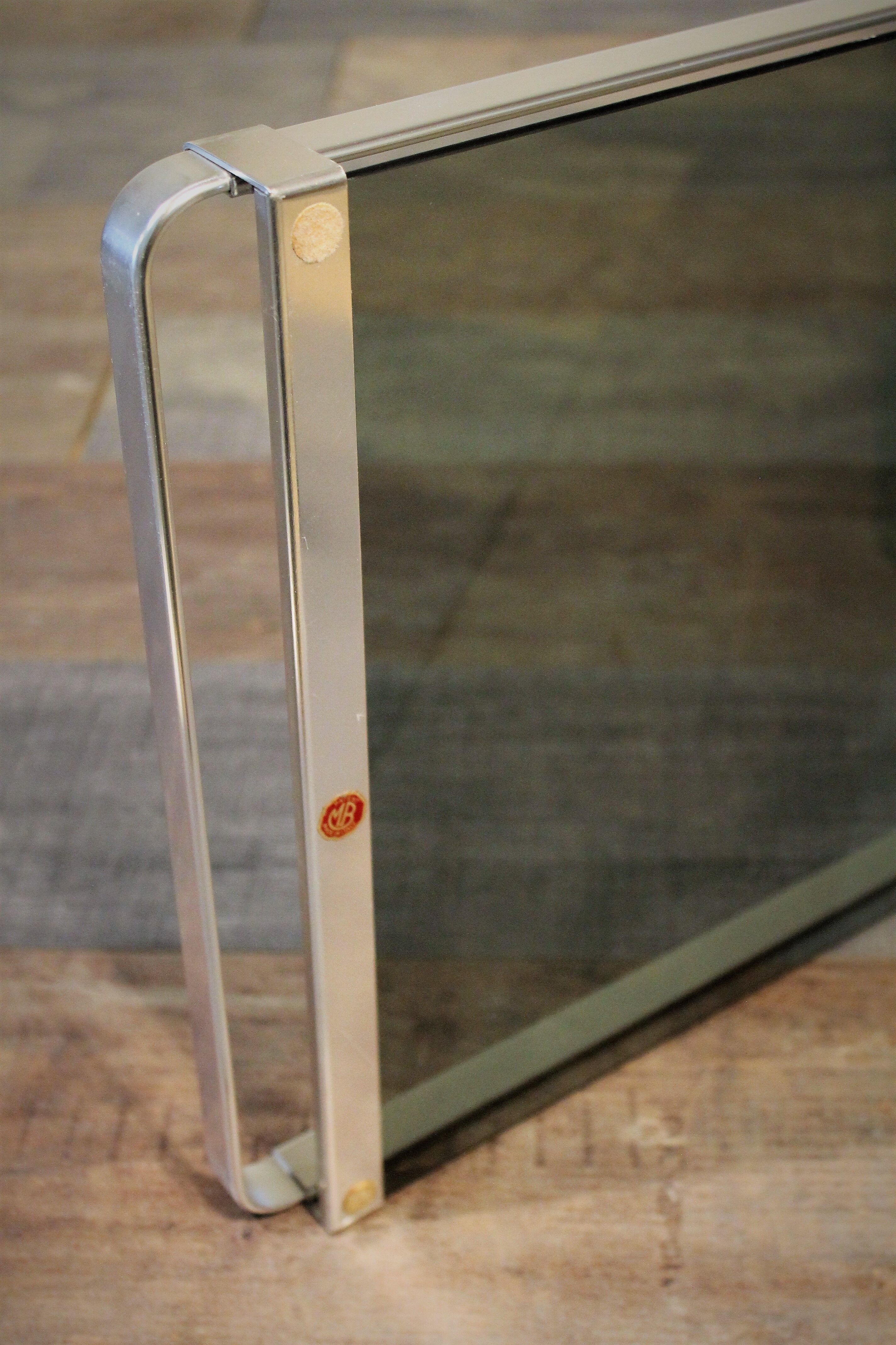 Metal plate & design glass Italian 1970