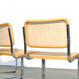 Six Cesca tubular frame cantilever dining chairs by Fasem, Italy 1999