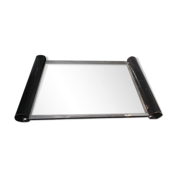 Plateau Art Déco noir et miroir