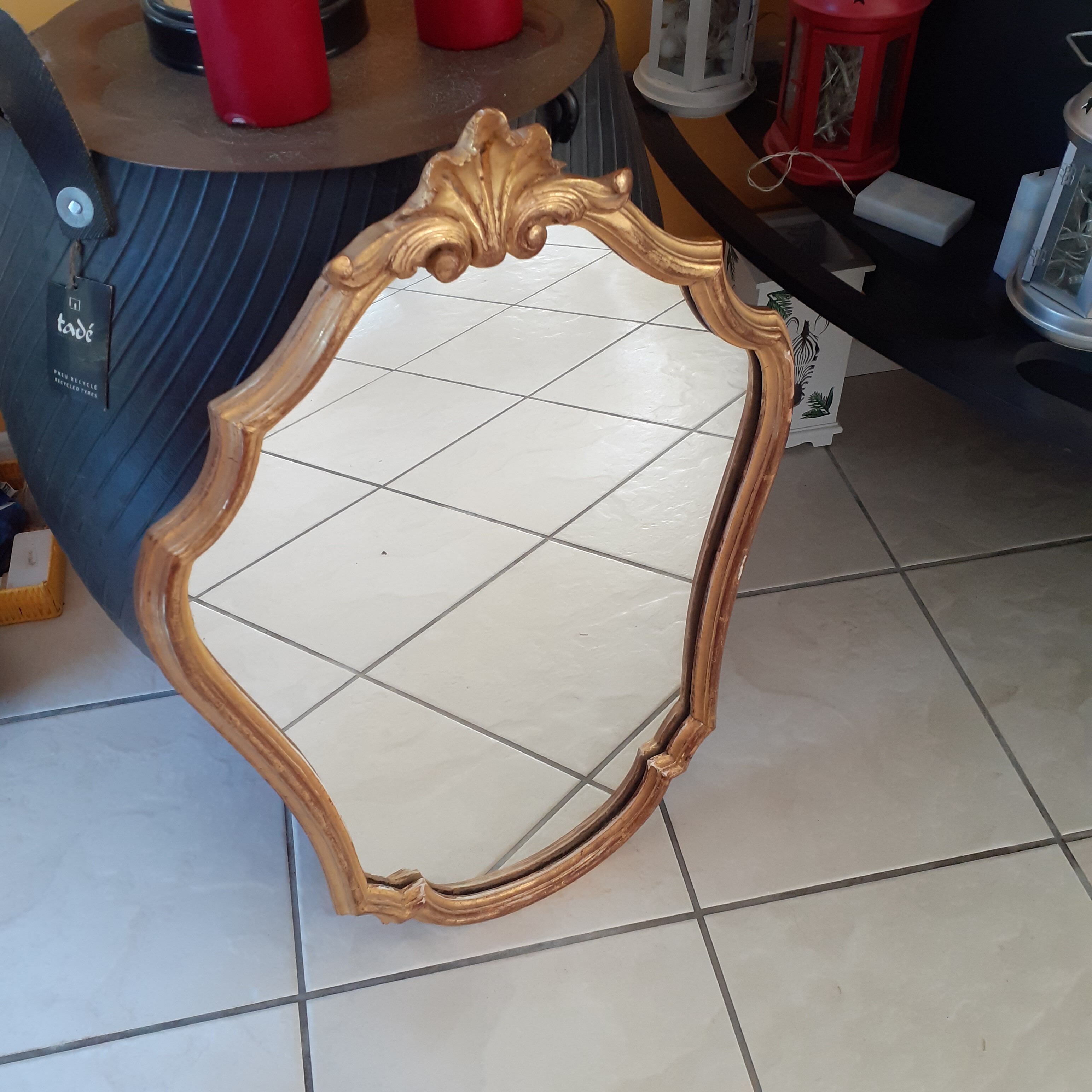 Miroir ancien doré 60x50cm