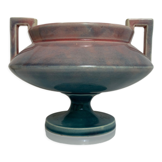 Vase with handle basin Art Deco downgraded purple blue