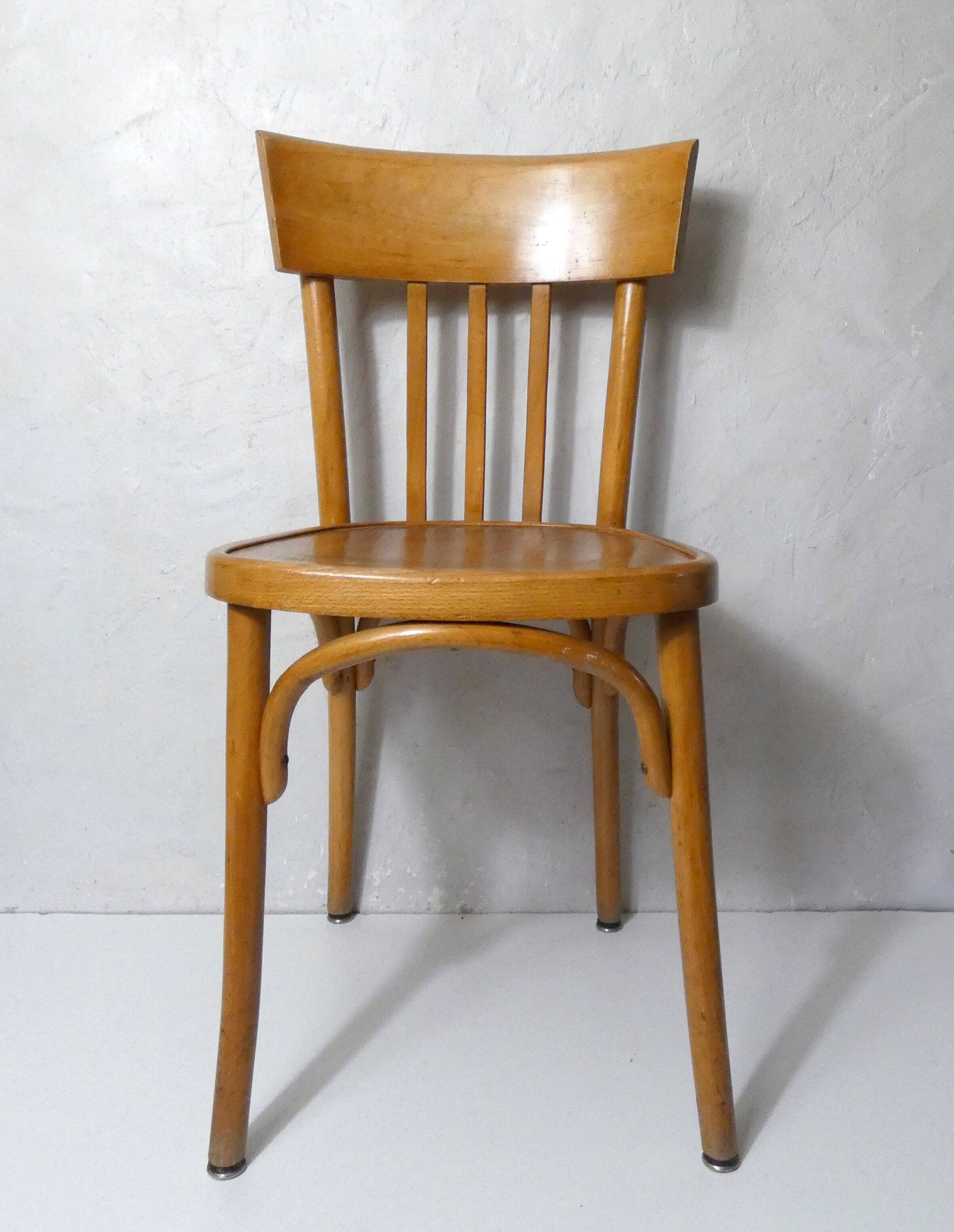 Ancienne chaise bistrot Baumann en bois courbé