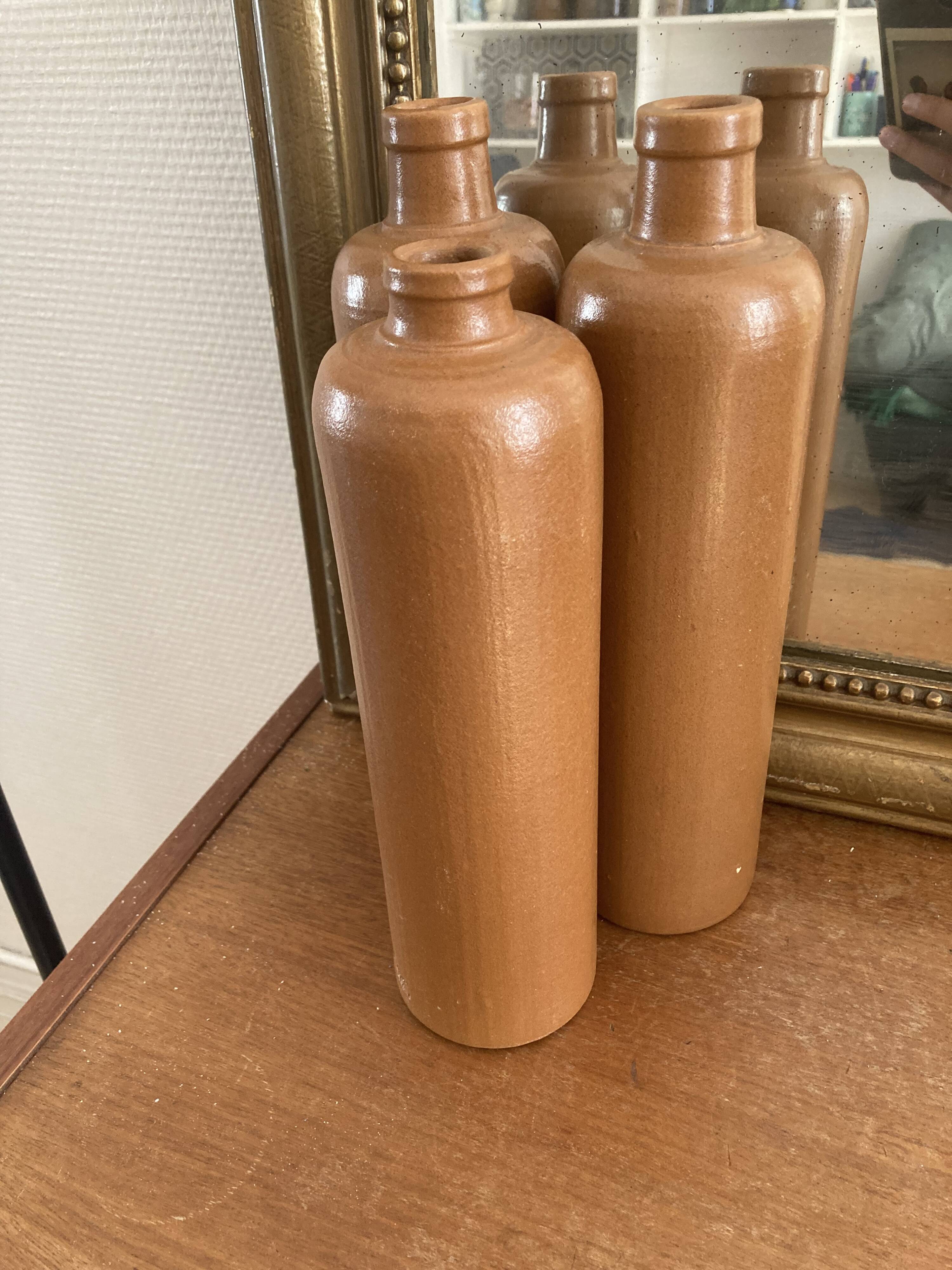 Set of 3 ceramic bottle vases