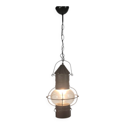 Suspension de navire - cuivre - verre - années 1950