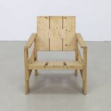 Dutch Lounge Chair in the style of Gerrit Rietveld, 1980s