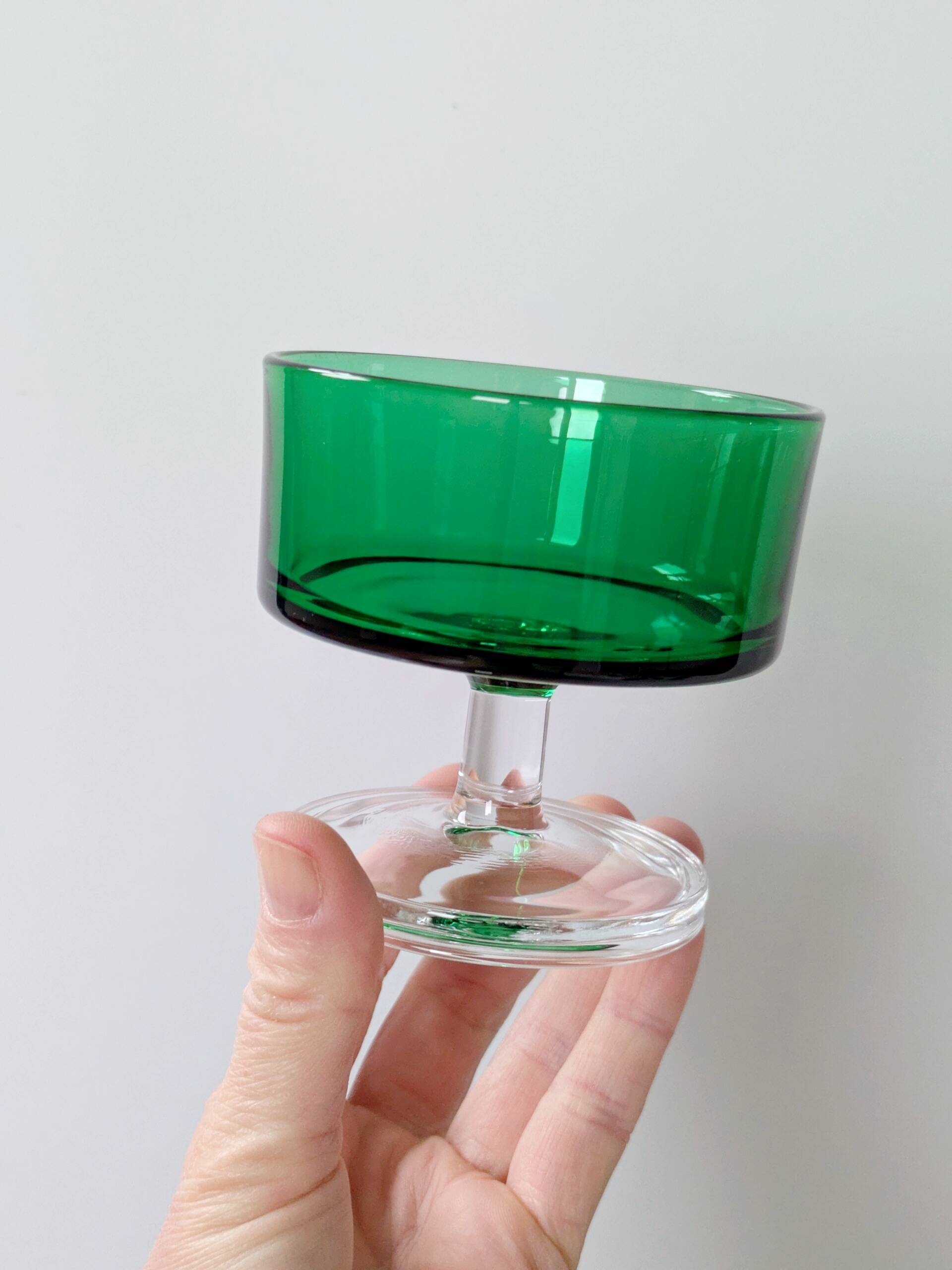 Lot de 6 coupes Luminarc vintage de couleur verte