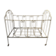 Old white wrought iron folding bed / seat