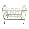 Old white wrought iron folding bed / seat