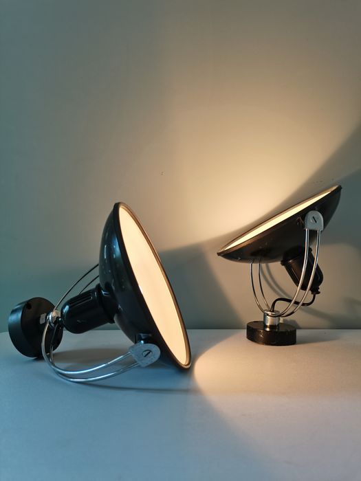 Pair of metal wall lamps 70s