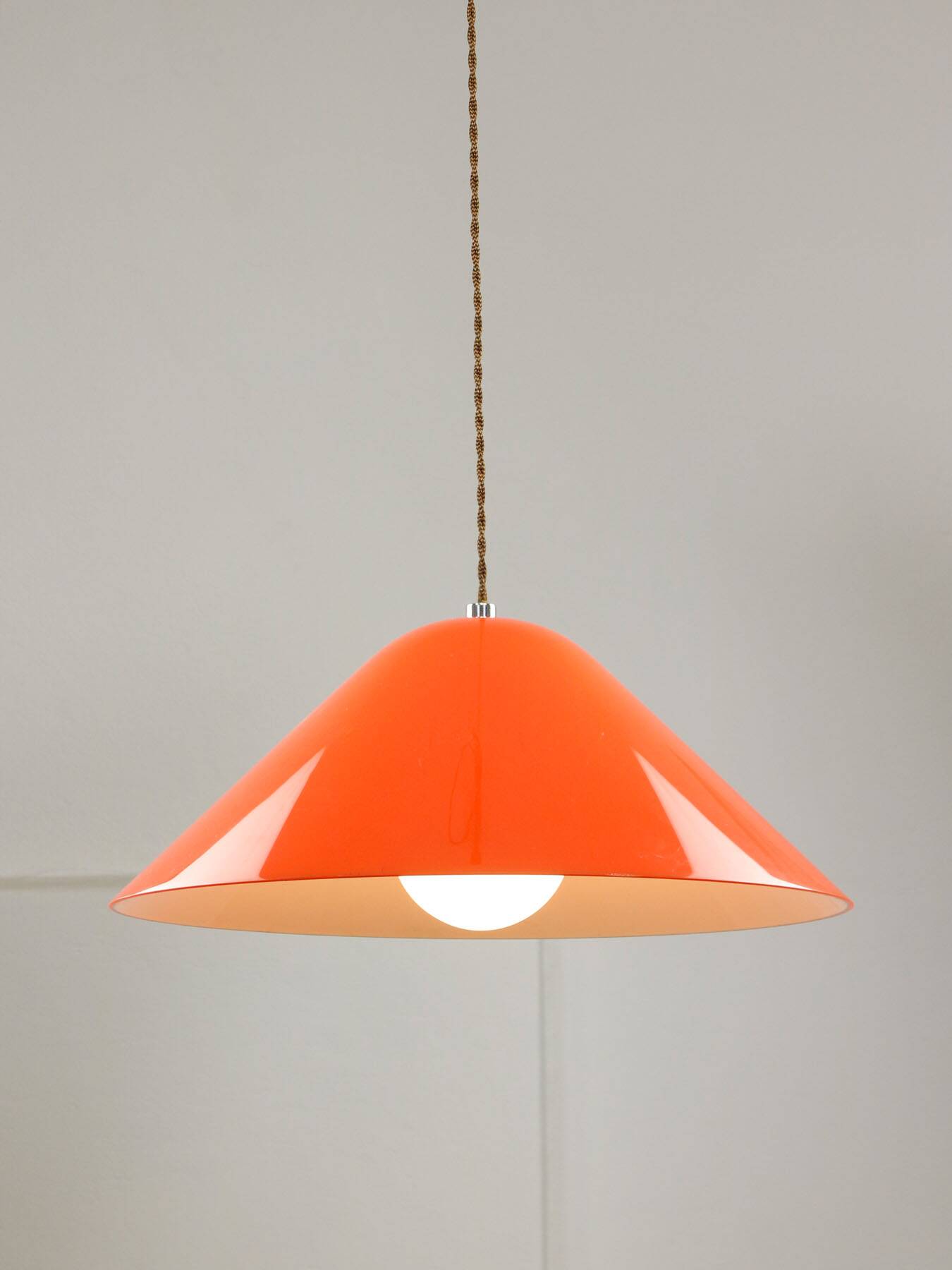 Mid-Century Orange Pendant Lamp from Guzzini, 1960s